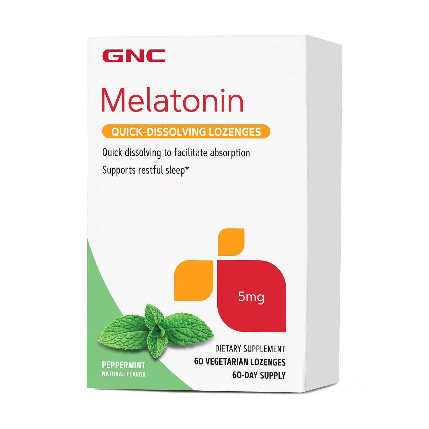 Melatonin Quick-Dissolving Lozenges 5 mg - 60 Lozenges (60 Servings)  | GNC